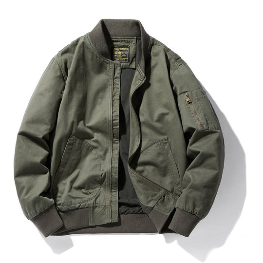 Herren leichter Canvas-Bomber im Utility-Fieldstil mit Ärmeltasche und gerippten Bündchen Nord Taschen