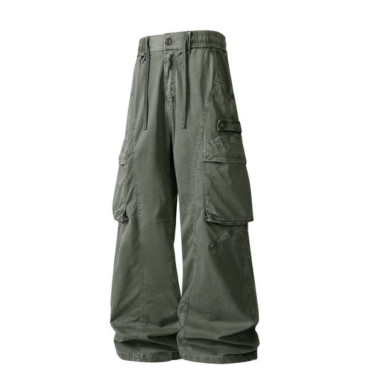 Herren Militärisch inspirierte Cargohose mit elastischem Tunnelzugbund, Klapp- und Reißverschlusstaschen Nord Taschen