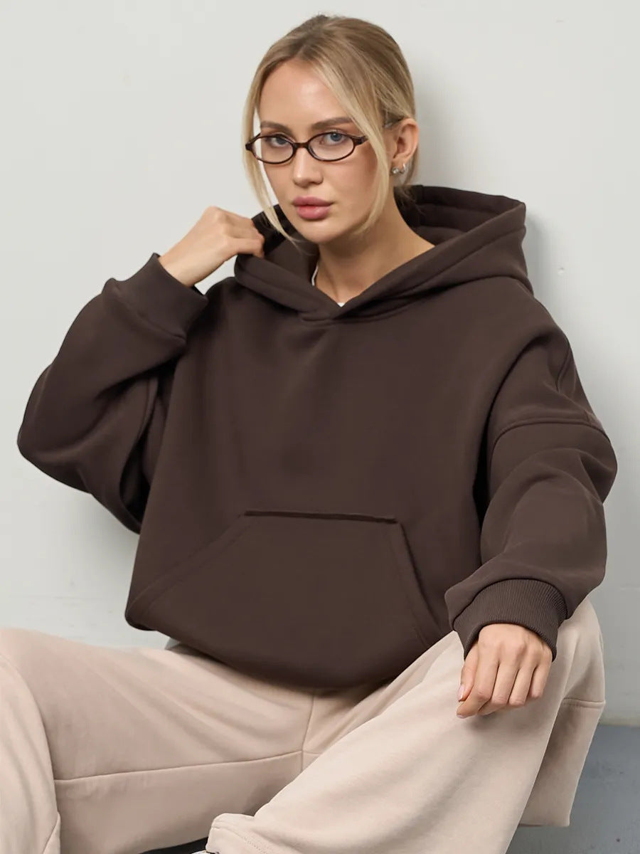 Damen lässiger Oversize-Hoodie mit Kängurutasche und weichem Innenfutter - Vittorelli