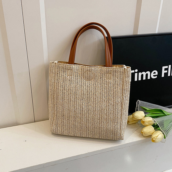 Damen elegante Basttasche mit handgefertigten Details Nord Taschen