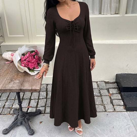 Damen Elegantes Maxikleid mit Schnürdetails Nord Taschen
