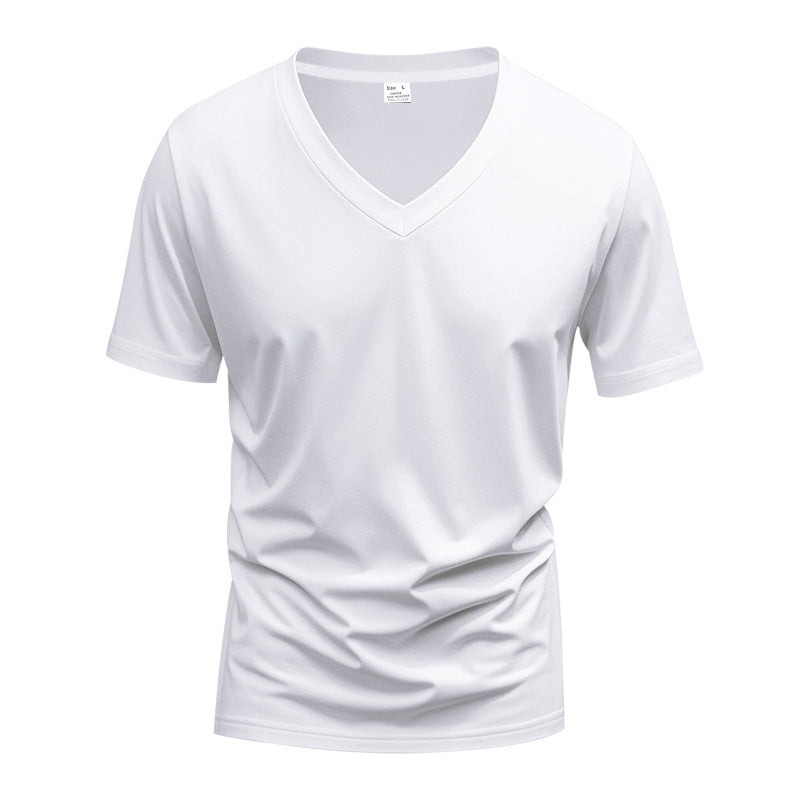 Herren V-Ausschnitt T-Shirt aus atmungsaktiver und schnelltrocknender Baumwolle