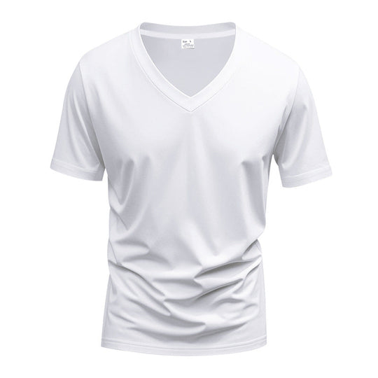 Herren V-Ausschnitt T-Shirt aus atmungsaktiver und schnelltrocknender Baumwolle