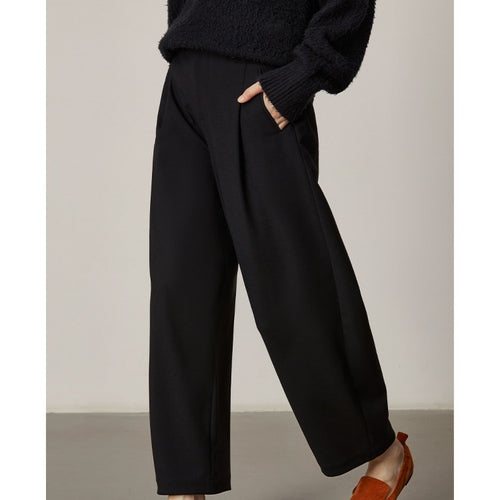 Damen Weit geschnittene High-Waist Anzughose Nord Taschen