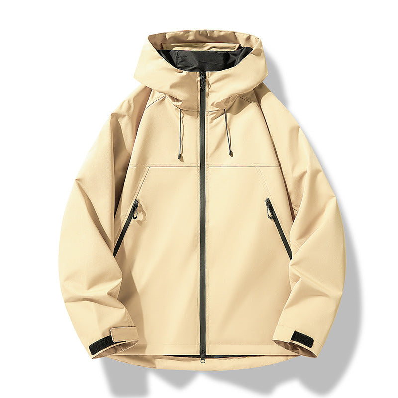 Herren Softshell-Outdoorjacke im Blockdesign mit Kapuze, Reißverschluss und wasserabweisender Beschichtung Nord Taschen