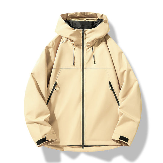 Herren Softshell-Outdoorjacke im Blockdesign mit Kapuze, Reißverschluss und wasserabweisender Beschichtung Nord Taschen