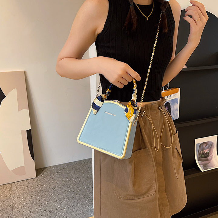 Damen Designer Handtasche mit abnehmbarem Seidenschal Nord Taschen