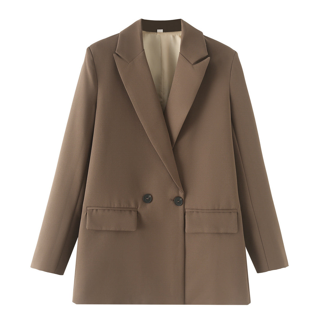 Damen Langer Oversize-Blazer mit markantem Revers, Pattentaschen und leichter Schulterpolsterung Nord Taschen