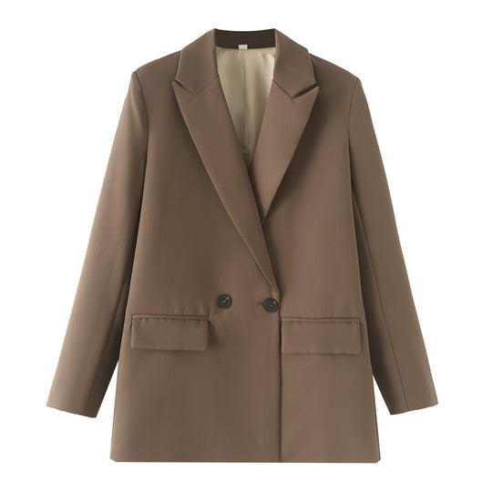 Damen Langer Oversize-Blazer mit markantem Revers, Pattentaschen und leichter Schulterpolsterung Nord Taschen