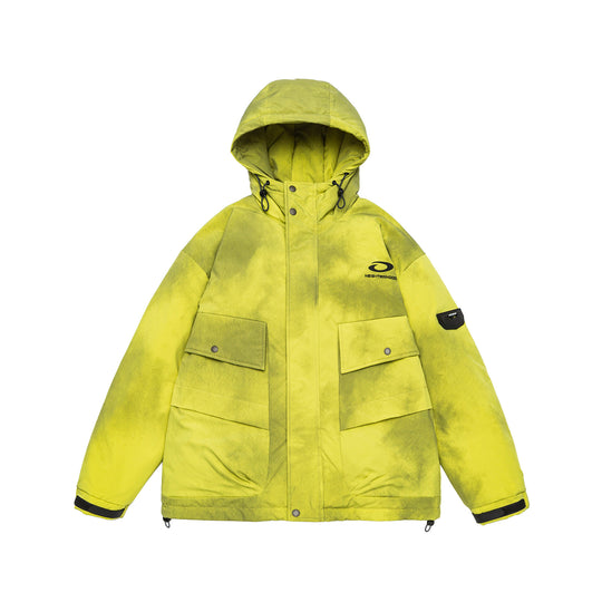 Herren Wattierte Parka-Jacke mit Kapuze und Utility-Taschen Nord Taschen