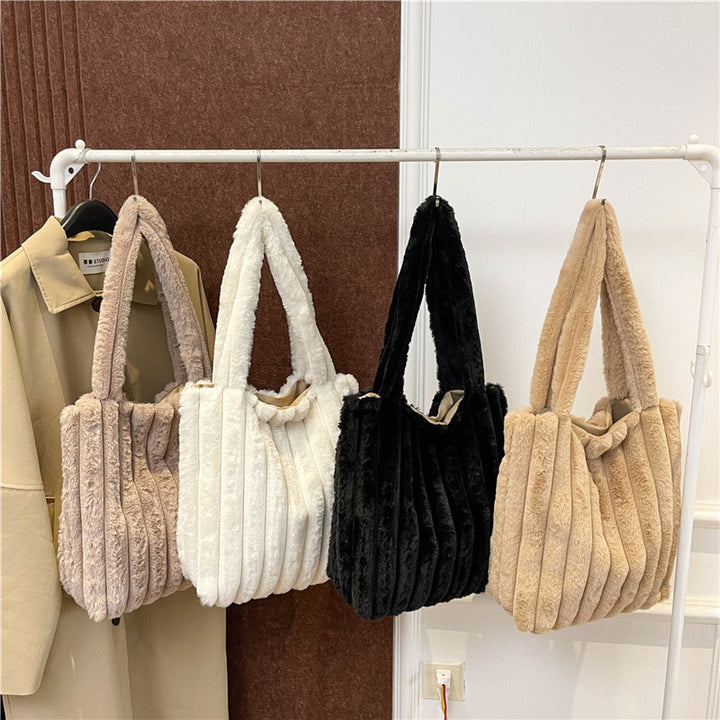 Damen elegante Umhängetasche mit luxuriösem Plüsch-Design Nord Taschen