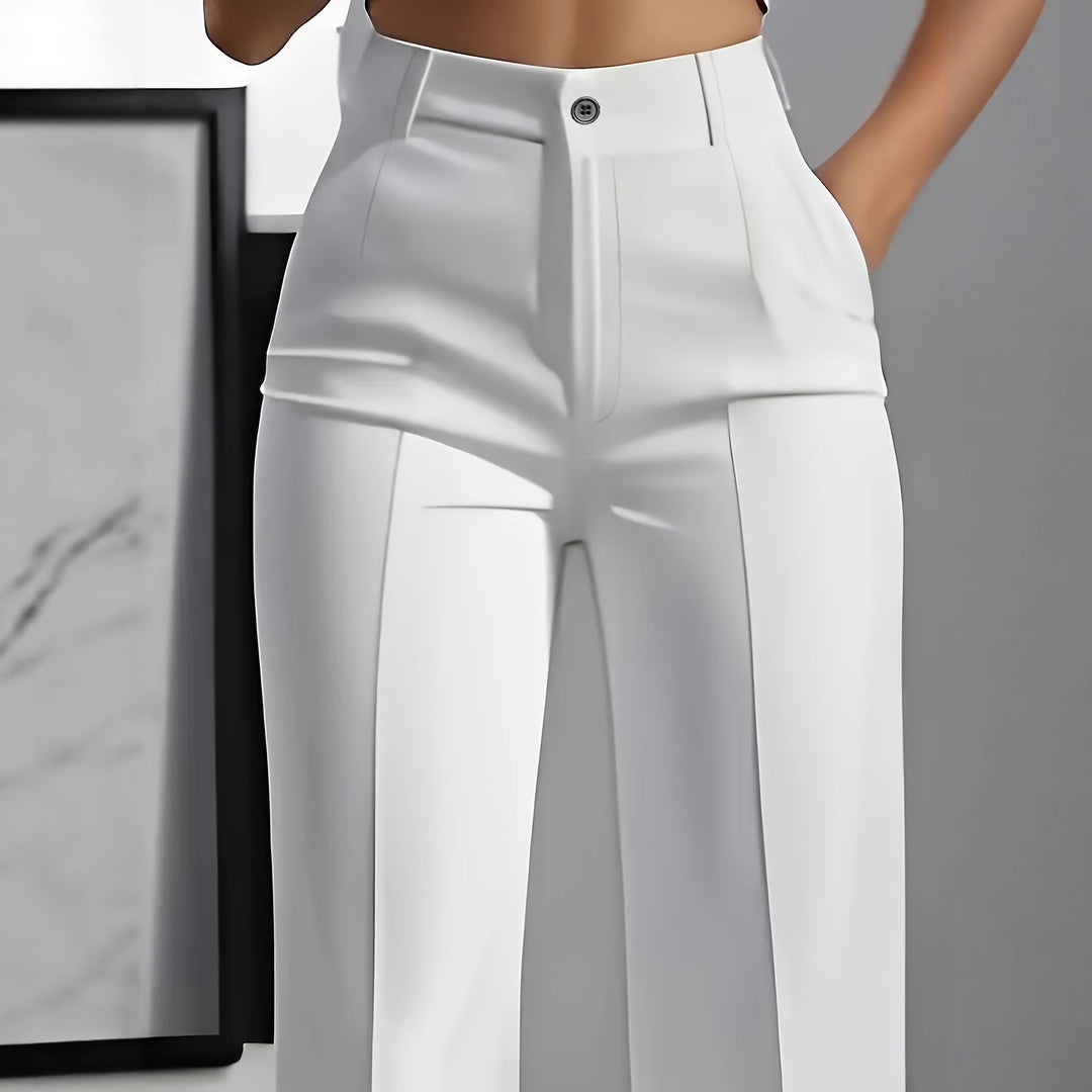 Damen Hochtaillierte Palazzo-Hose mit Bügelfalte und Eingrifftaschen Nord Taschen