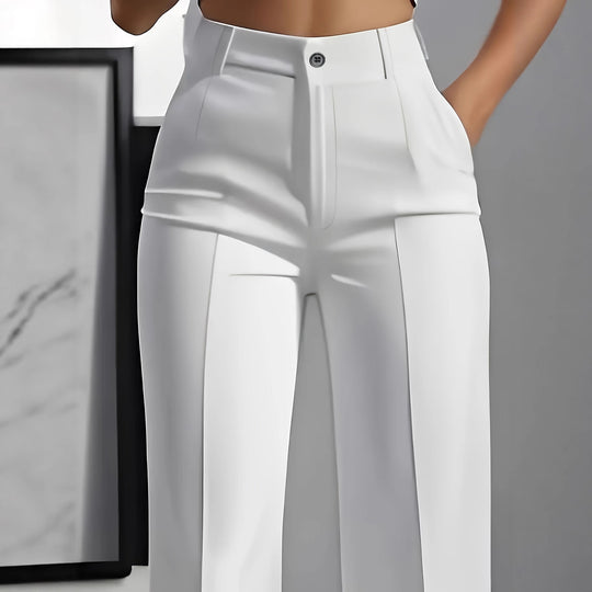 Damen Hochtaillierte Palazzo-Hose mit Bügelfalte und Eingrifftaschen Nord Taschen