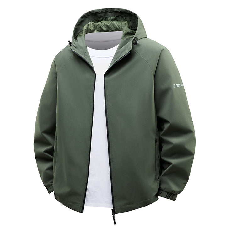 Herren  leichte wasserabweisende Kapuzen-Shell-Jacke mit atmungsaktivem Mesh-Futter Nord Taschen