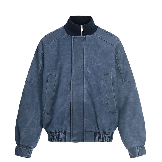 Herren Kurzboxy Blouson aus Cordstoff mit hohem Rippkragen und elastischem Saum Nord Taschen