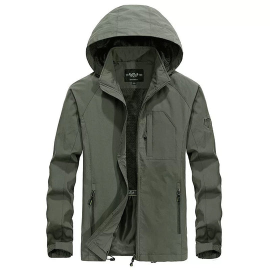 Herren leichter winddichter Shell‑Hoodie mit Mesh‑Futter, Kapuze und verstellbarem Saum Nord Taschen