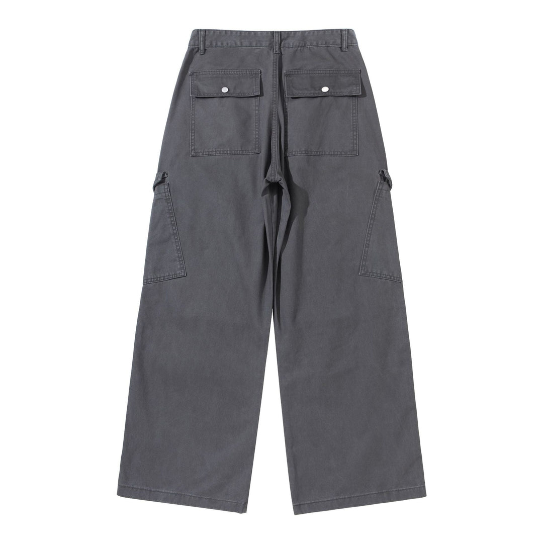 Damen Weite Cargo-Hose aus Baumwoll-Twill mit hoher Taille und aufgesetzten Klappentaschen Nord Taschen