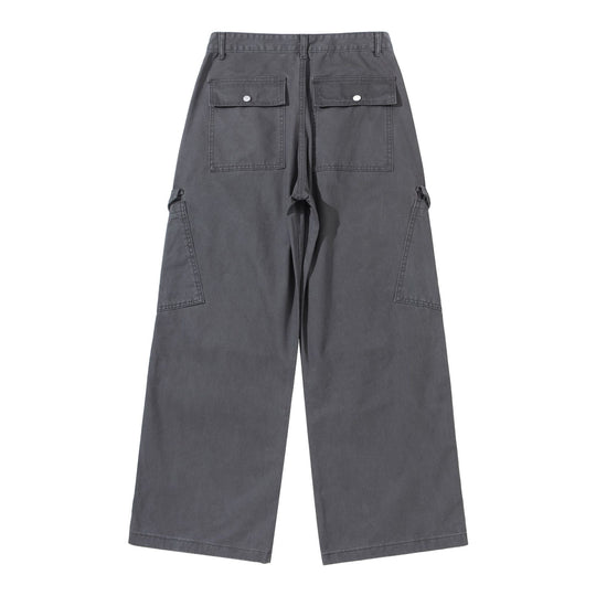 Damen Weite Cargo-Hose aus Baumwoll-Twill mit hoher Taille und aufgesetzten Klappentaschen Nord Taschen