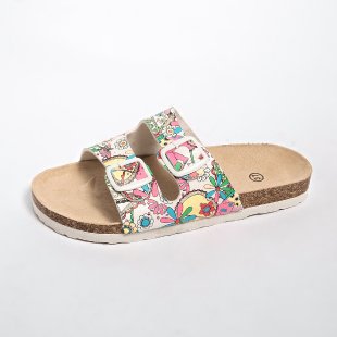 Damen modische Zehentrenner-Sandalen mit floralem Design und anatomischem Fußbett Nord Taschen