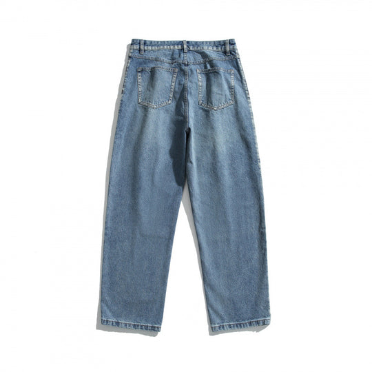 Damen Hochtaillierte Jeans mit Bundfalte, geradem Schnitt und weitem Bein Nord Taschen