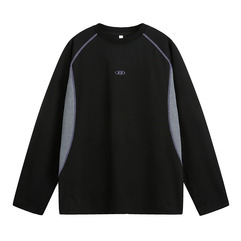 Unisex Langärmliges Sweatshirt mit Raglannähten, Kontrastseiten und minimalistischer Logo-Stickerei Nord Taschen