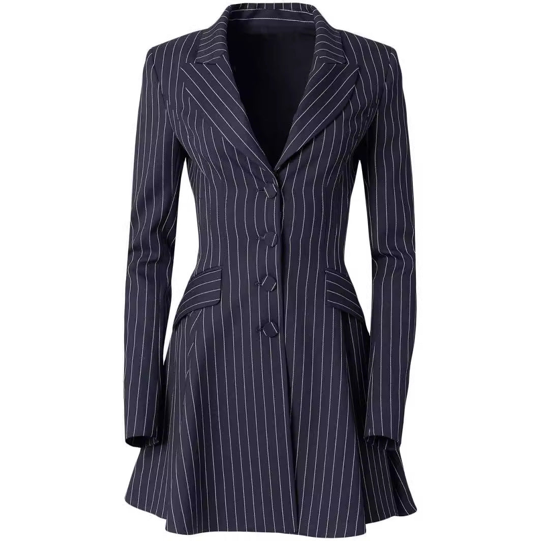 Damen Tailliertes Nadelstreifen-Blazerkleid im modernen Tailoring Nord Taschen