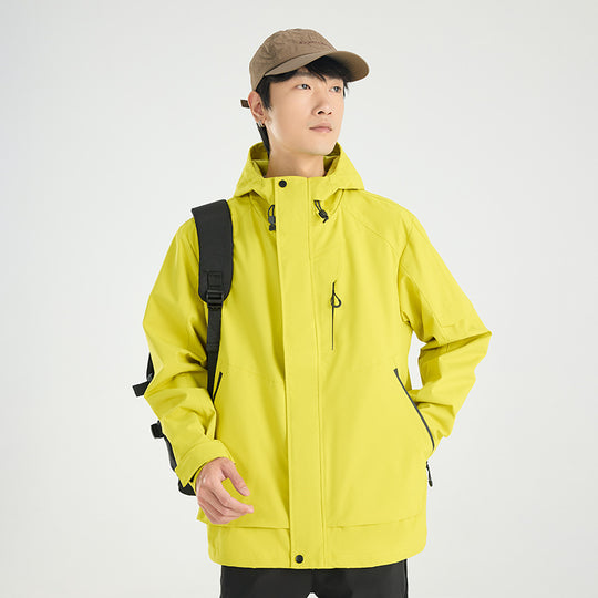 Herren Leichte atmungsaktive zweilagige Regen‑Softshelljacke mit verstellbarer Kapuze und Brusttasche Nord Taschen
