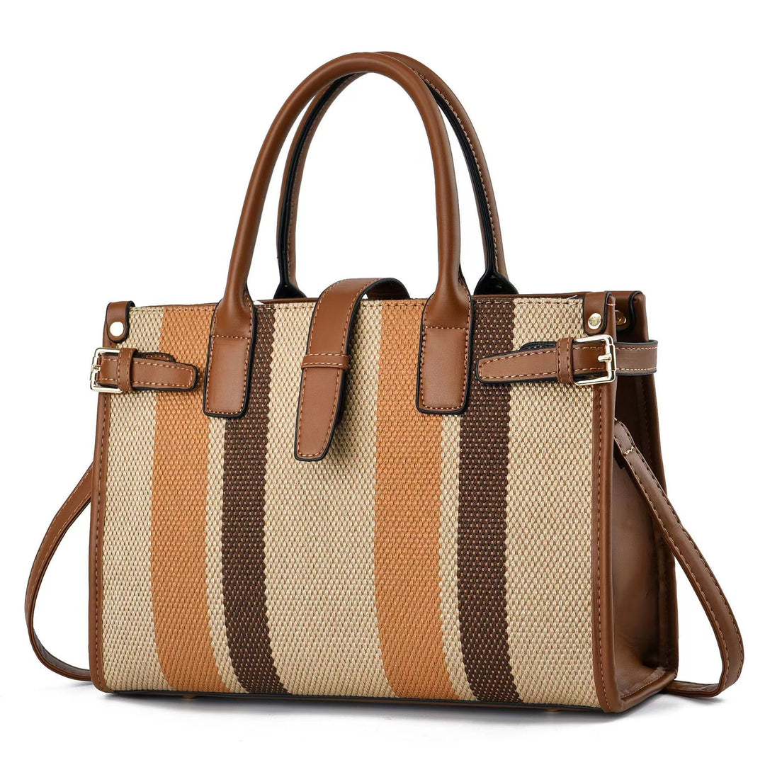 Damen Designer-Handtasche mit gestreiftem Gewebe und vielseitigen Trageoptionen Nord Taschen