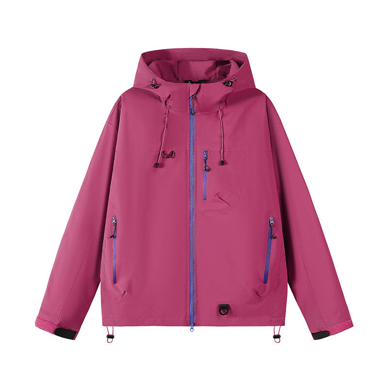 Damen technische Outdoor-Jacke mit Material und verstellbarem Kapuzensystem Avellé