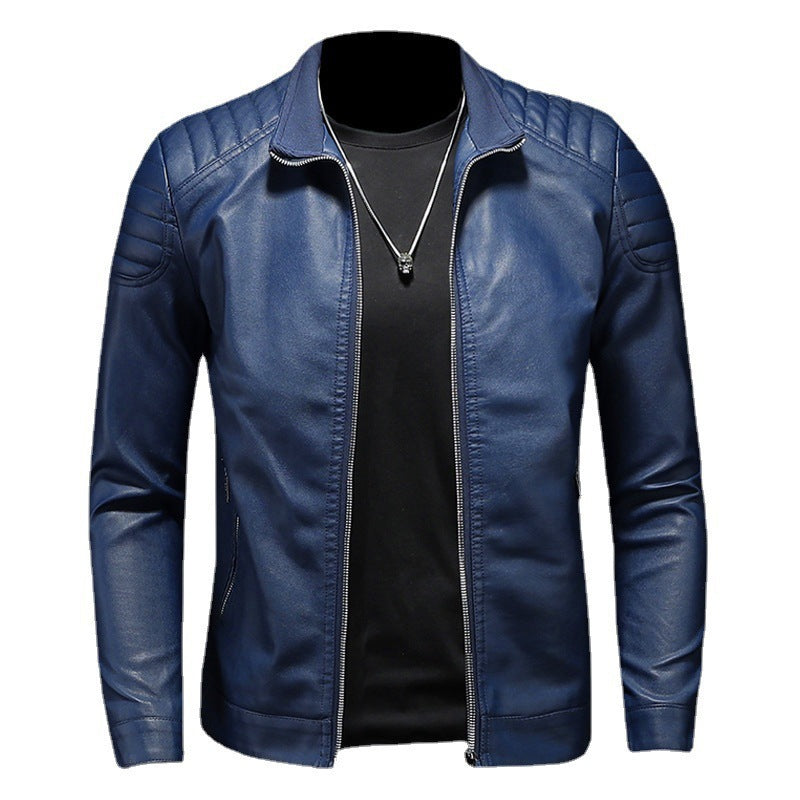 Herren Moderne Lederjacke Nord Taschen