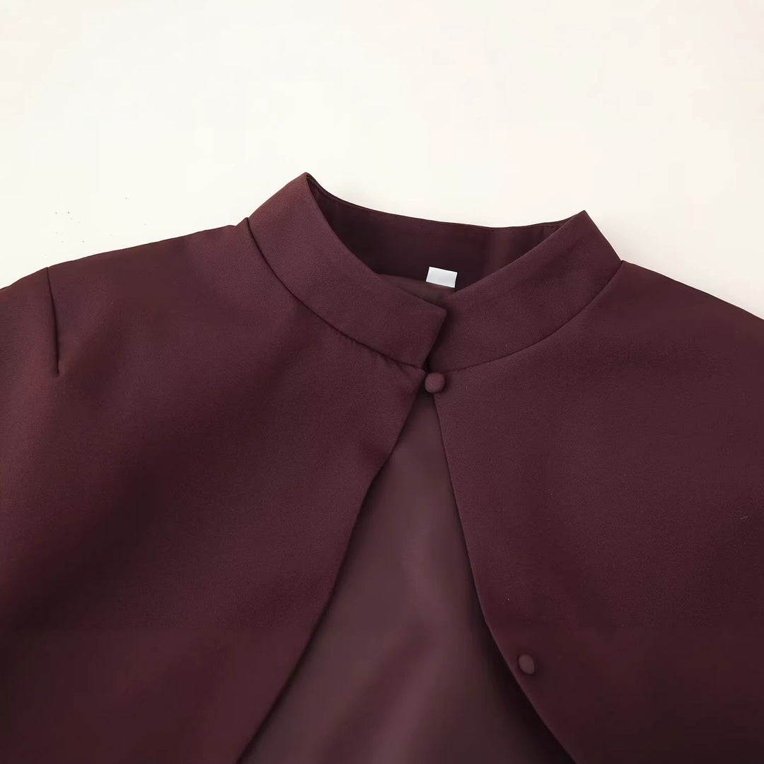 Damen Top mit Capelet-Überwurf und taillierter Peplum‑Silhouette Nord Taschen