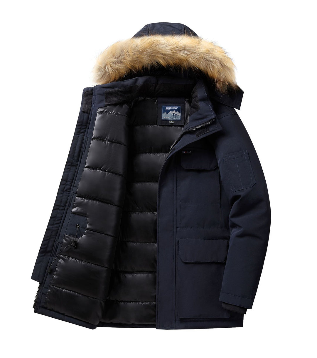 Herren Expedition-Parka mit abnehmbarer Kapuze und Kunstfellbesatz Nord Taschen