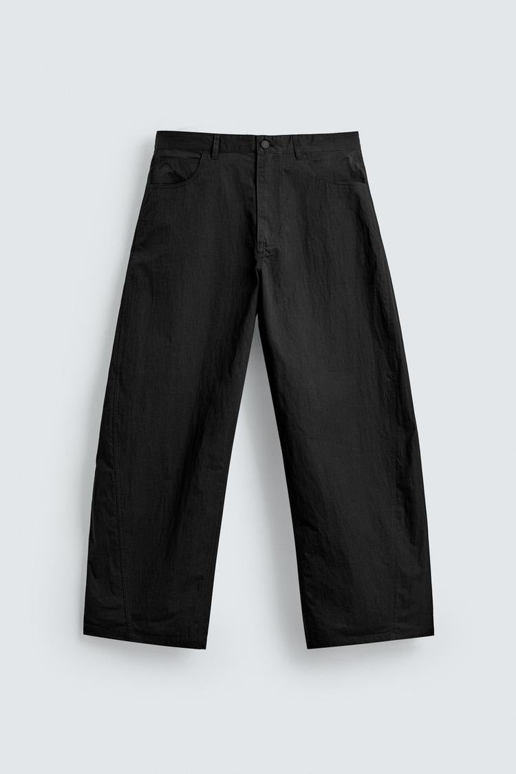 Damen Weite kurzgeschnittene Chinohose mit hoher Taille und Fünf-Taschen-Design Nord Taschen