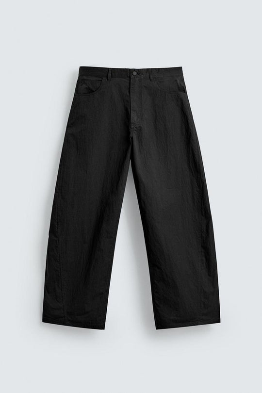 Damen Weite kurzgeschnittene Chinohose mit hoher Taille und Fünf-Taschen-Design Nord Taschen
