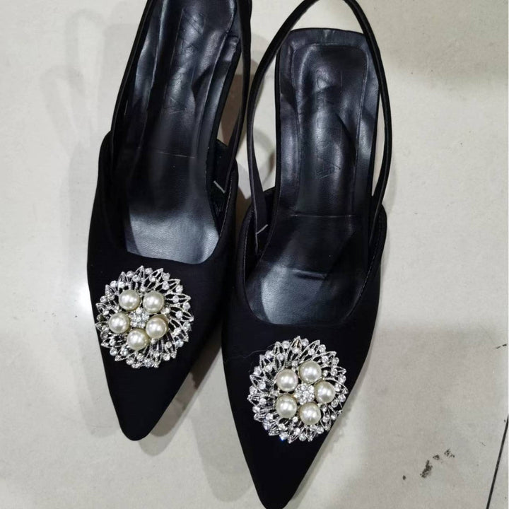 Damen Sling-Pumps mit eleganter Brosche