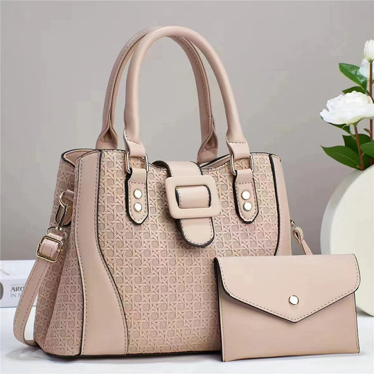 Damen modische Handtasche mit anspruchsvollem Reliefdesign und abnehmbarer Clutch Nord Taschen
