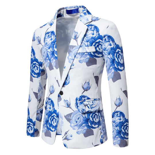 Damen Zweiteiliges Anzugset mit floraler Allover‑Print-Optik, tailliertem Sakko und schmaler Hose Nord Taschen