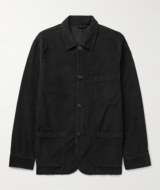 Herren Cord-Workerjacke mit Hemdkragen und aufgesetzten Taschen Nord Taschen