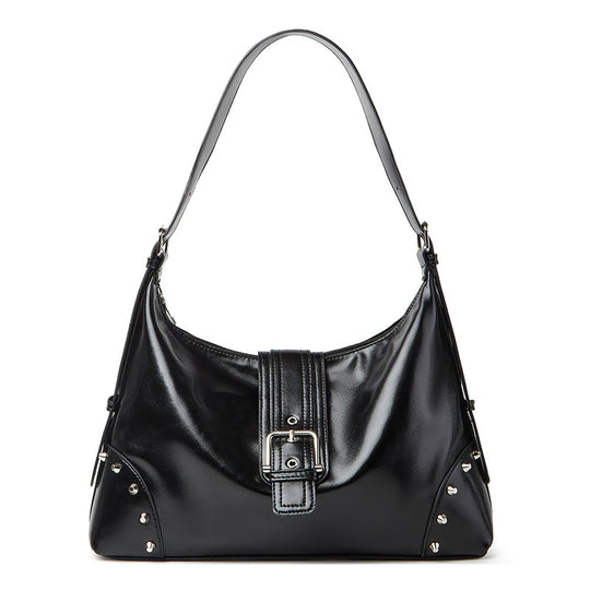 Damen Hobo-Tasche mit dekorativen Nieten und elegantem Klappenverschluss Nord Taschen