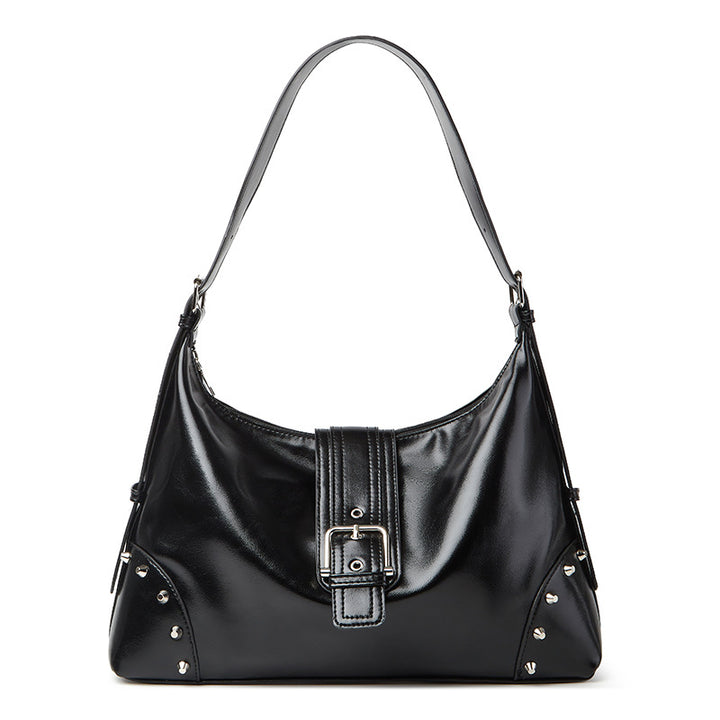Damen Hobo-Tasche mit dekorativen Nieten und elegantem Klappenverschluss Nord Taschen