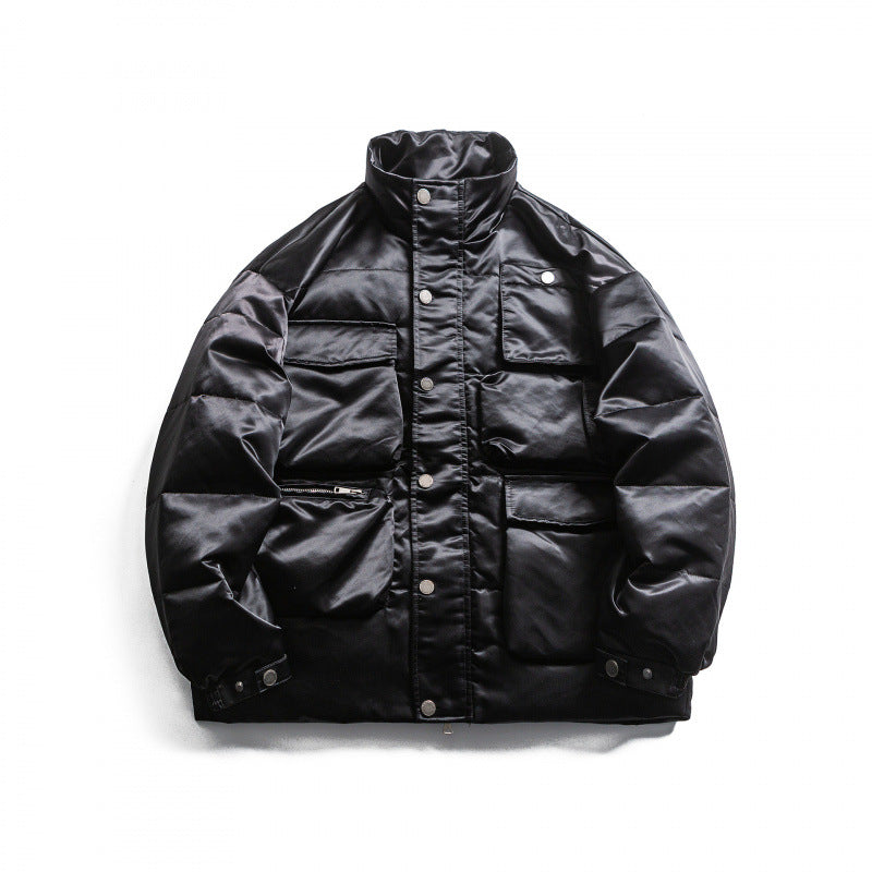 Unisex Wattierte Fieldjacke im Boxy‑Cut mit Mehrfach‑Taschen und Stehkragen Nord Taschen