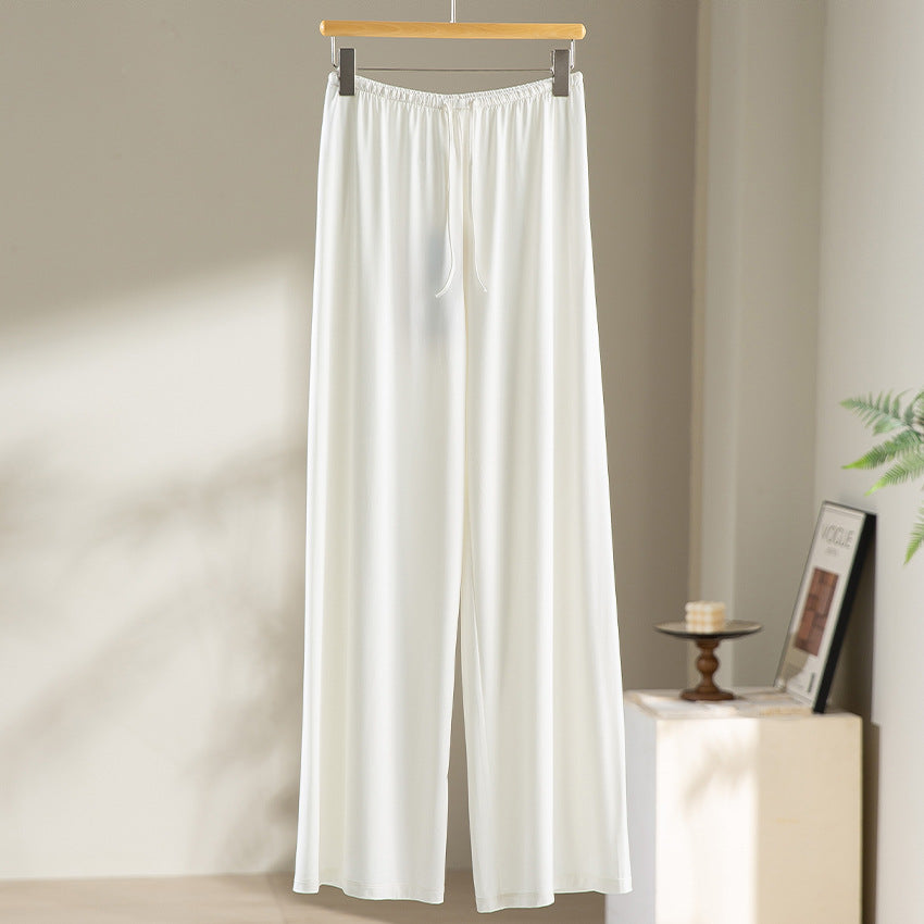 Damen Weite Relax-Hose aus seidigem Modal mit elastischem Bund und Tunnelzug Nord Taschen