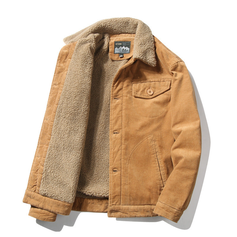 Herren Robuste Cordjacke mit Teddyfutter Nord Taschen