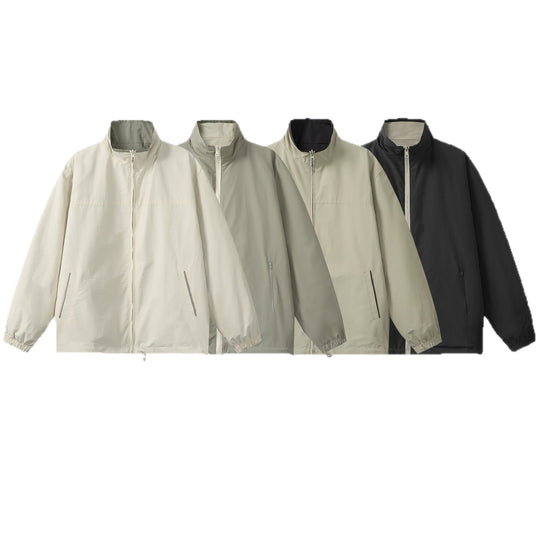 Unisex Leichter Boxy-Windbreaker mit hohem Stehkragen und Kordelzug Nord Taschen