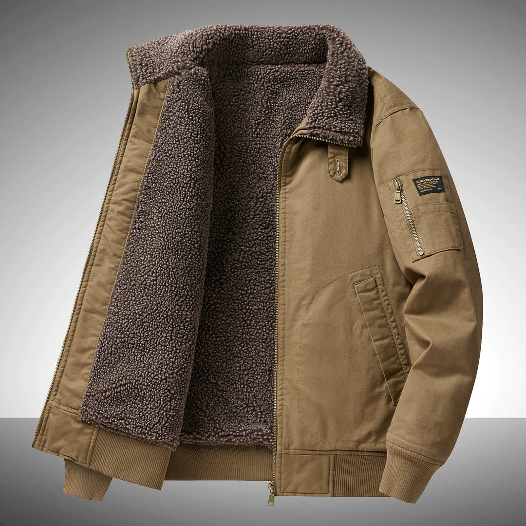Men's  plush pile-lined utility flight jacket with zipped sleeve pocket and reinforced hand pockets Nord Taschen