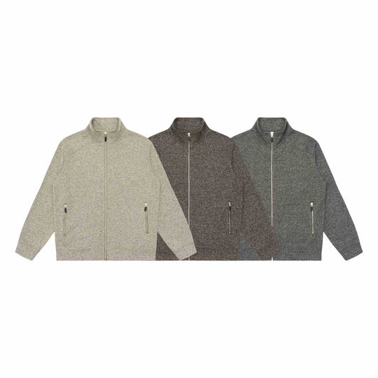Damen Zipjacke aus meliertem Teddy-Fleece mit Stehkragen und Reißverschlusstaschen Nord Taschen