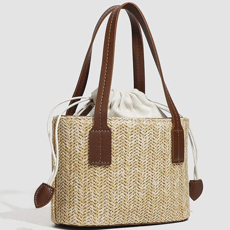 Damen Strandtasche mit geflochtenem Design und praktischer Kordelzugöffnung Nord Taschen