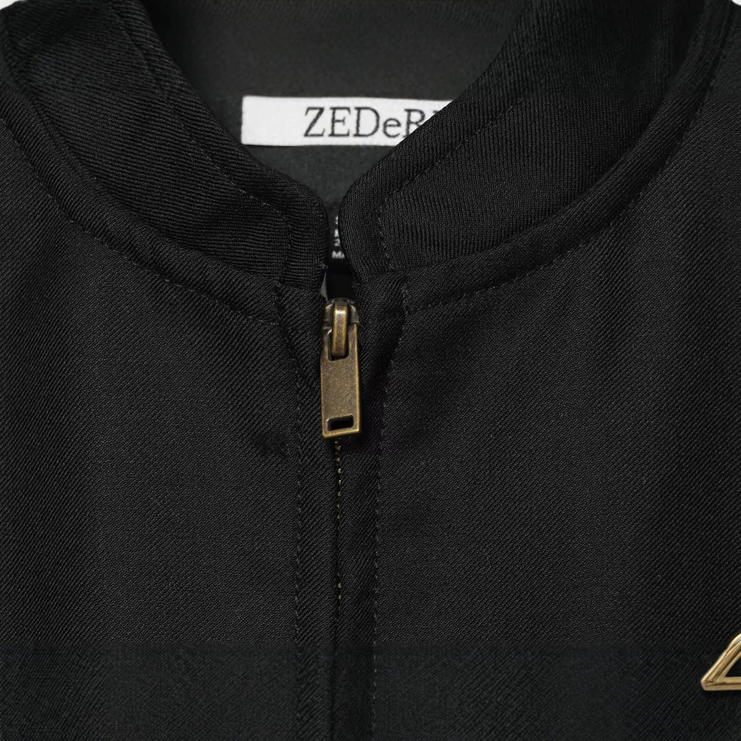 Damen Taillierte Militärjacke im Blousonstil mit Stehkragen und doppelter Zierknopfleiste Nord Taschen
