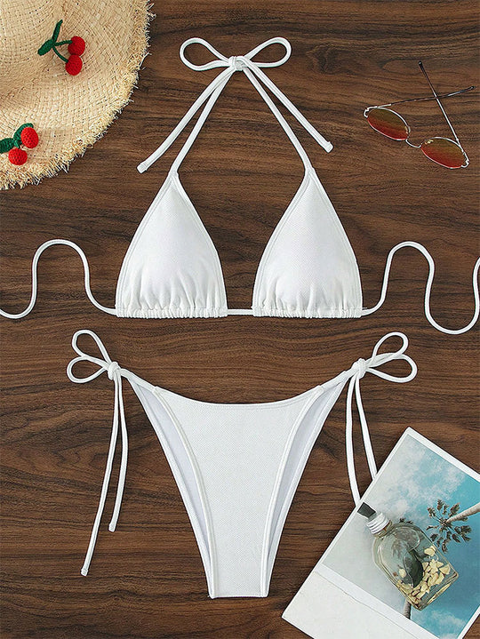 Damen Triangel-Bikini mit verstellbaren BindNord Taschenändern und hoher Beinausschnitt Nord Taschen