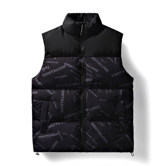 Herren Gesteppte Weste mit hohem Stehkragen, Allover-Logoaufdruck & Kordelzug Nord Taschen